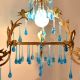 Turquoise Glass Chandelier Drop Ornaments - Christmas Tree Ornaments - Set of 20